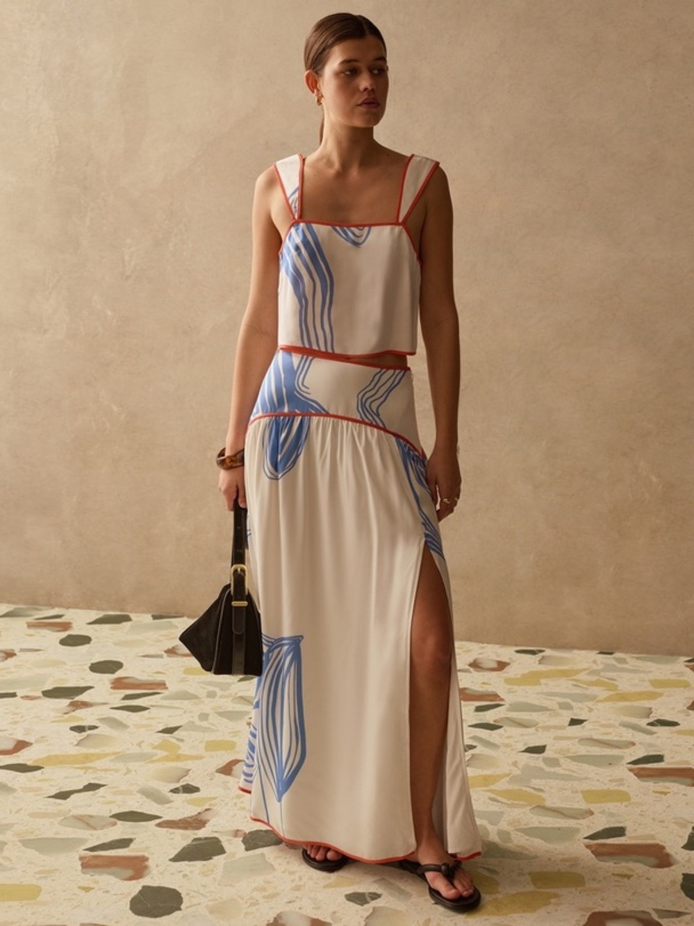 SANCIA Zali top and matching Yazmin Skirt Set in the Sorrento print size S NWT